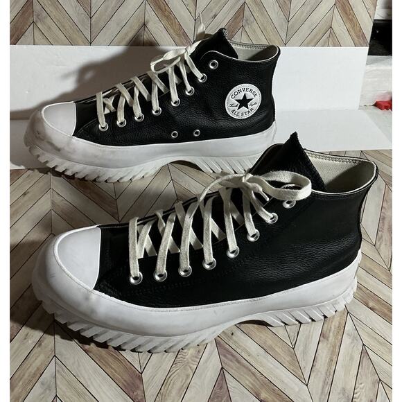 Converse Chuck Taylor All Star Lugged 2.0 Black Leather A00870C Sz 9.5 M 11.5 W - Picture 3 of 9